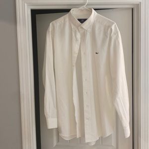 Mens Vineyard Vines White Oxford Shirt, Size-L